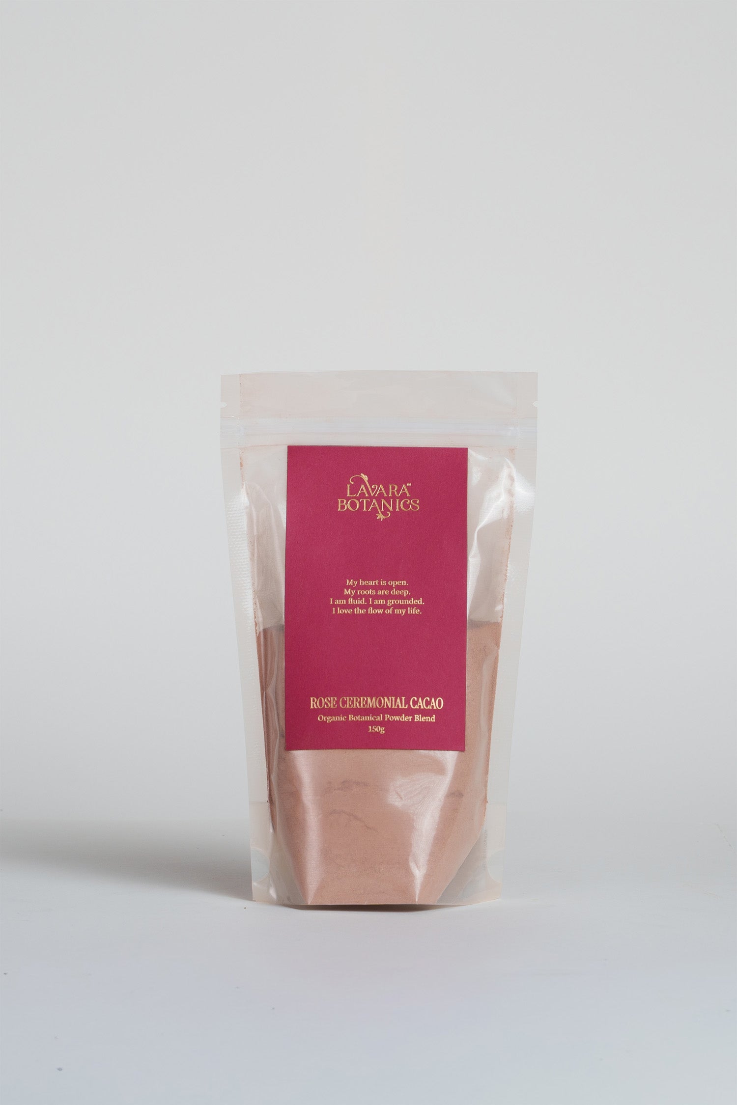 Lavara Botanics organically certified powdered blends against a white background
