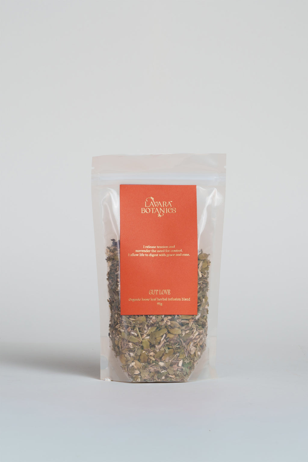 Lavara Botanics organically certified herbal blends against a white background