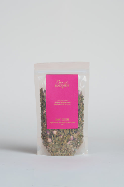 Lavara Botanics organically certified herbal blends against a white background