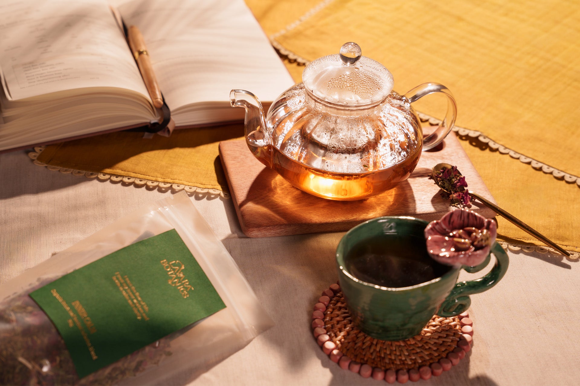 Lavara Botanics herbal tea blend lifestyle image